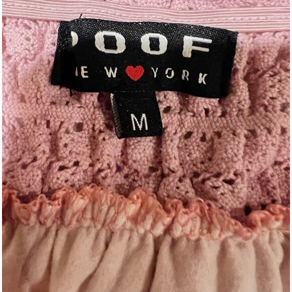 NWT Poof pink tie-dye high-low skirt with a smocked waist and ruffled hem Medium - Picture 4 of 6